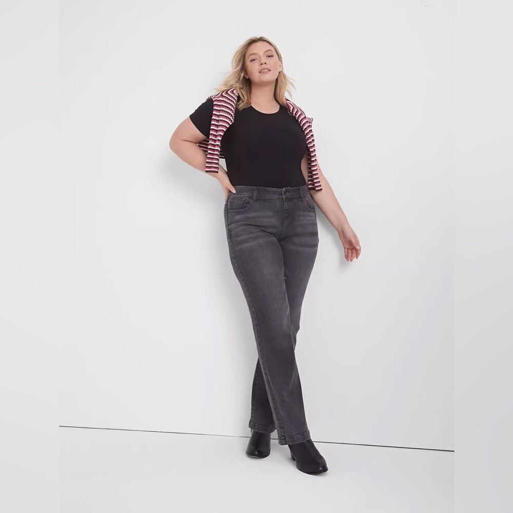 Brand New Lane Bryant Signature Fit High Rise Classic Straight Gray Jeans 28